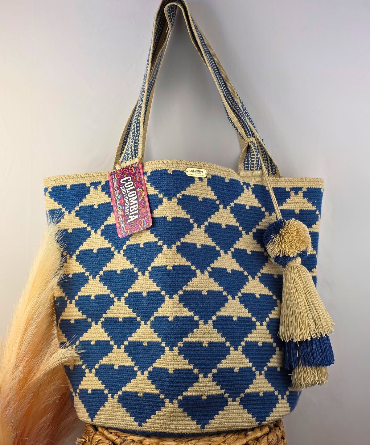 Handmade Wayuu Blue Beach Bag