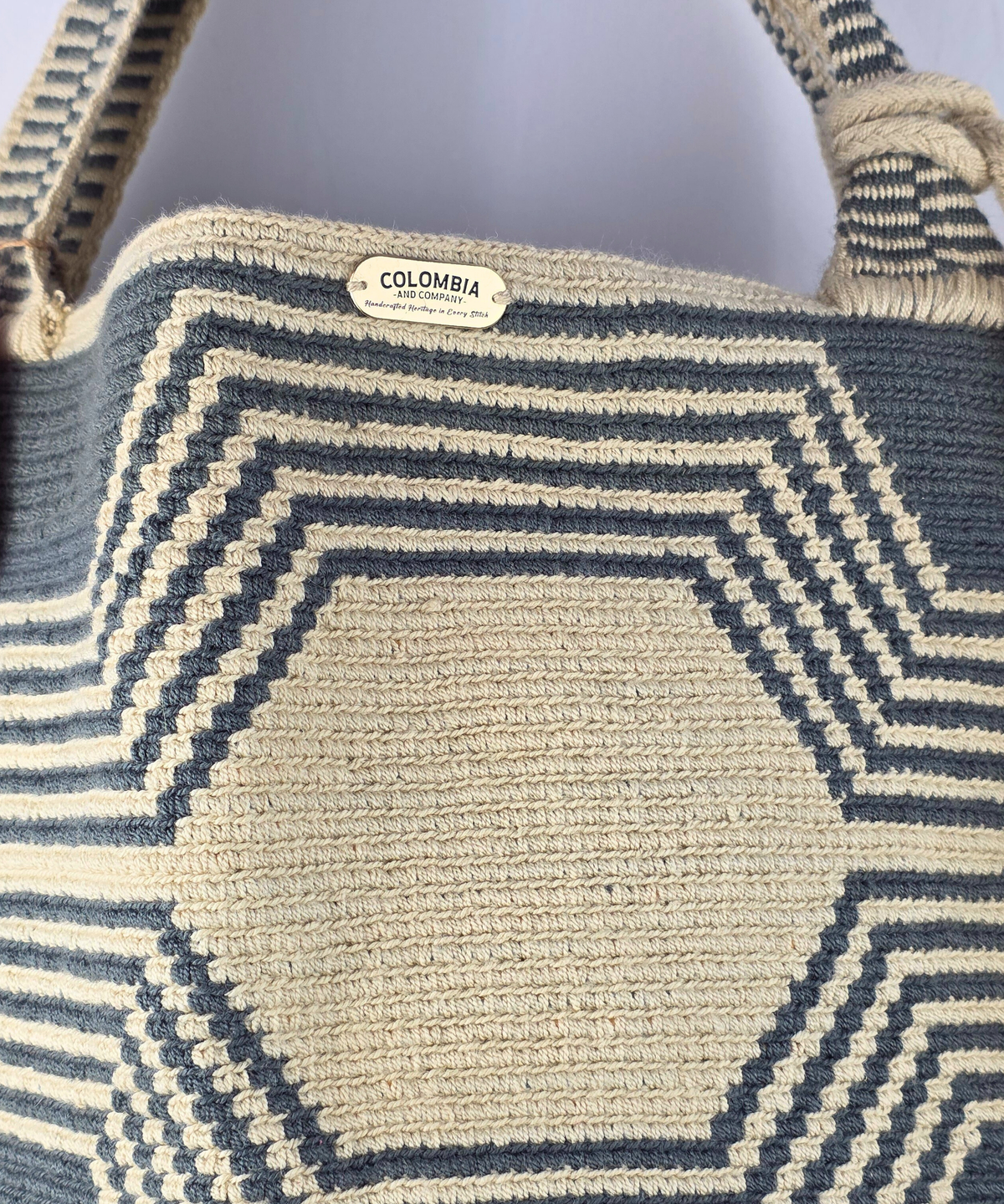 Handmade Wayuu Gray Beach Bag