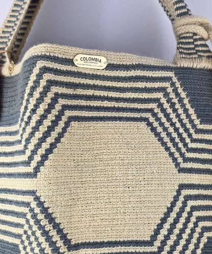 Handmade Wayuu Gray Beach Bag