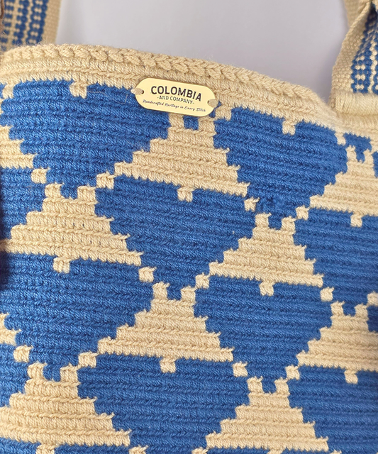 Handmade Wayuu Blue Beach Bag